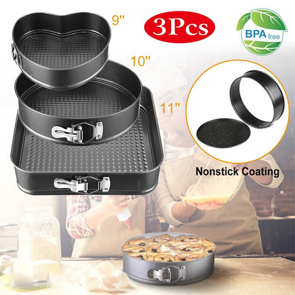 3-Piece: Non-stick Springform Cake Pan Set with Removable Bottom DailySale