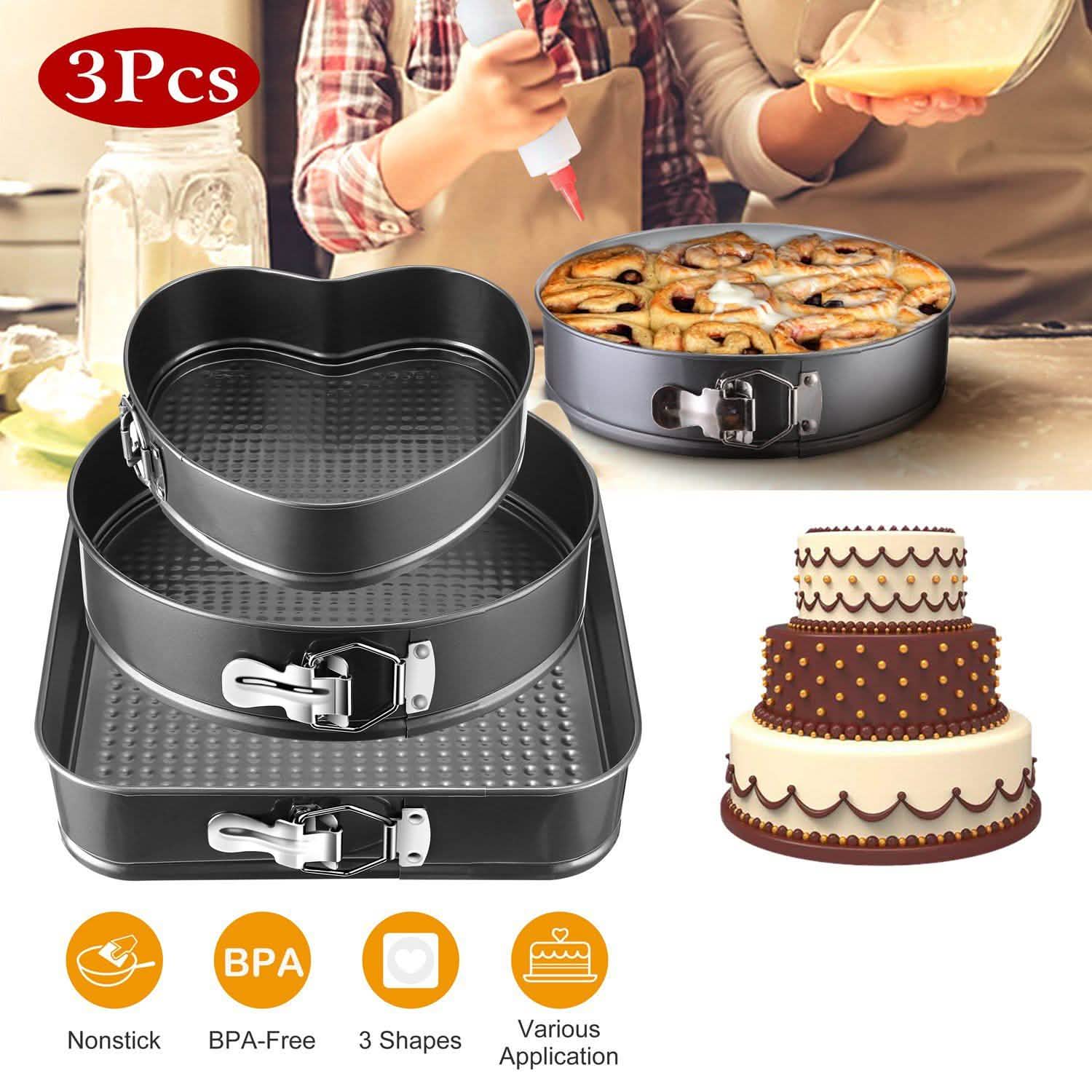 3-Piece: Non-stick Springform Cake Pan Set with Removable Bottom DailySale