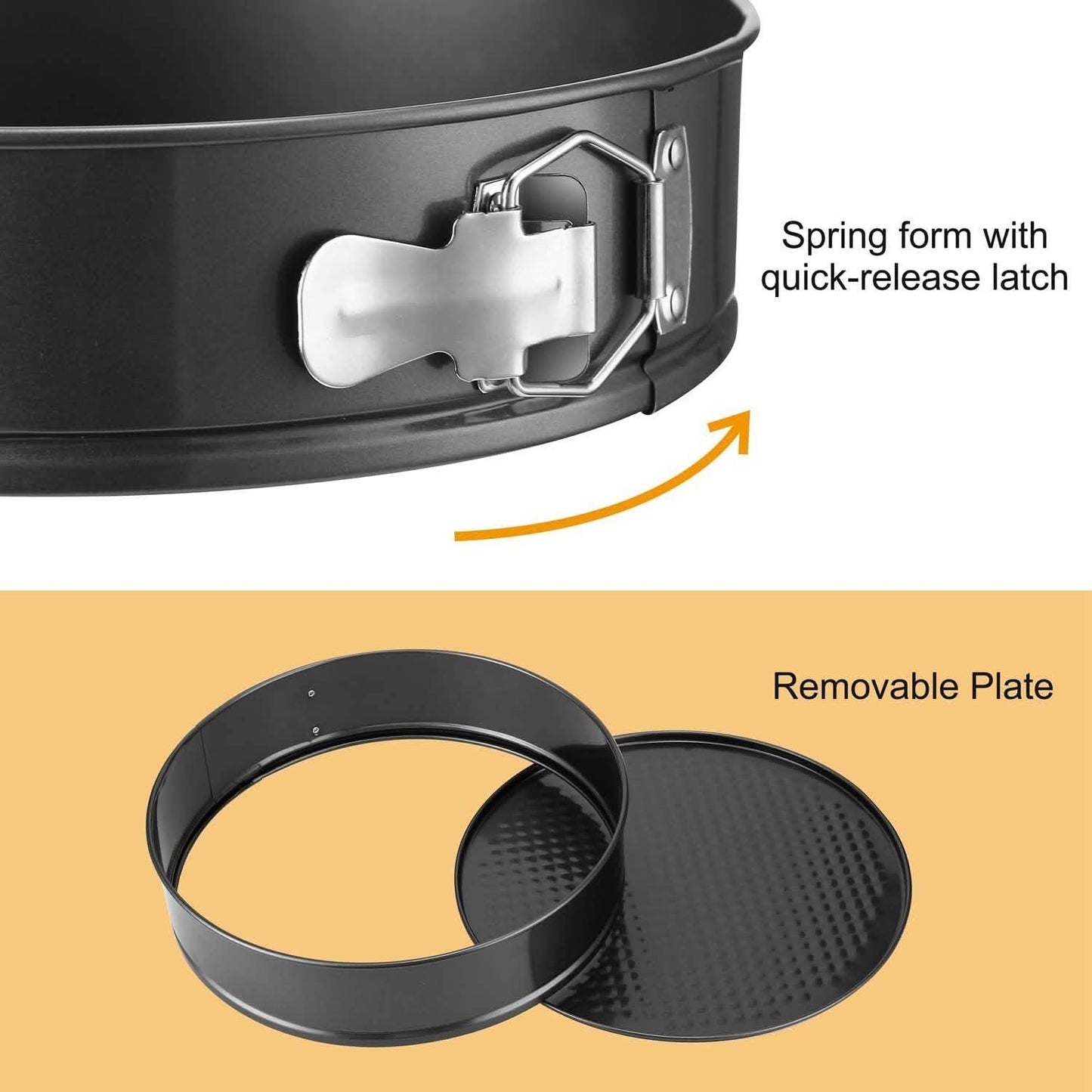 3-Piece: Non-stick Springform Cake Pan Set with Removable Bottom DailySale