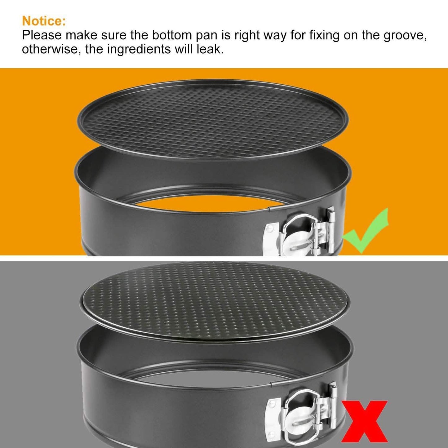 3-Piece: Non-stick Springform Cake Pan Set with Removable Bottom DailySale
