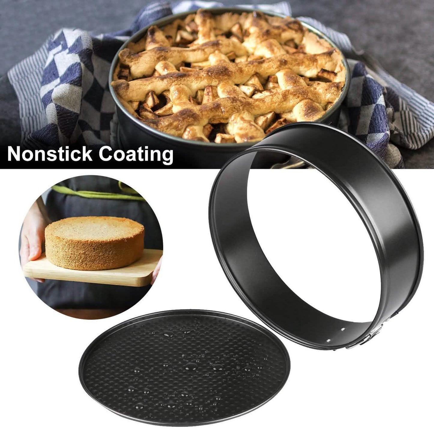 3-Piece: Non-stick Springform Cake Pan Set with Removable Bottom DailySale