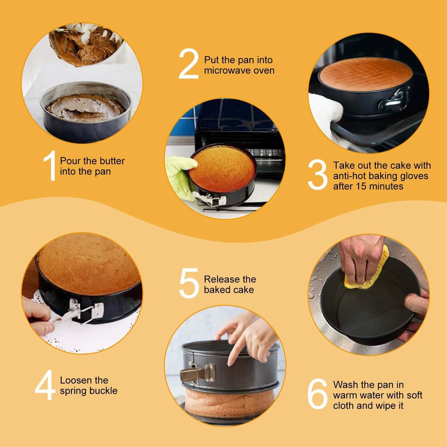 3-Piece: Non-stick Springform Cake Pan Set with Removable Bottom DailySale