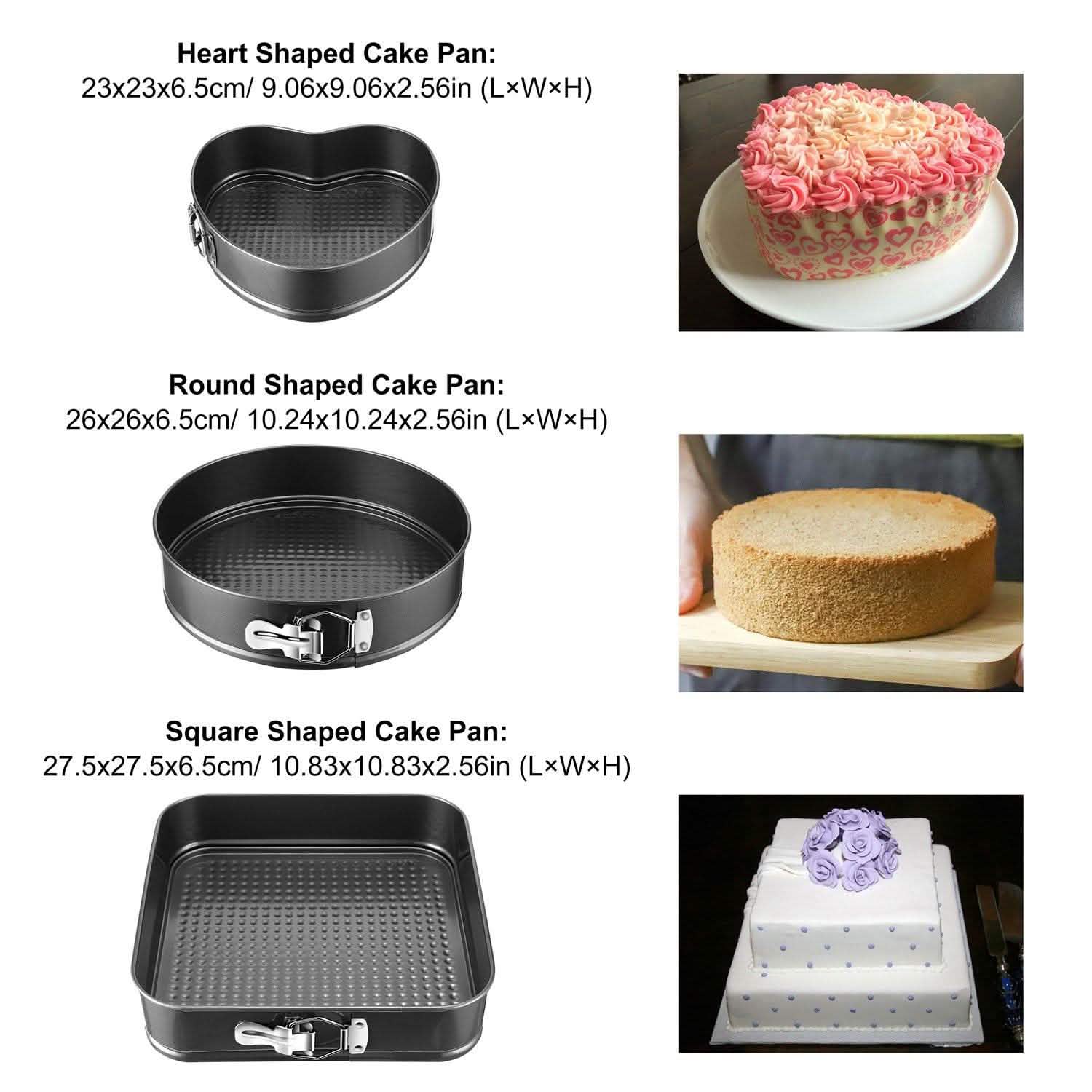 3-Piece: Non-stick Springform Cake Pan Set with Removable Bottom DailySale