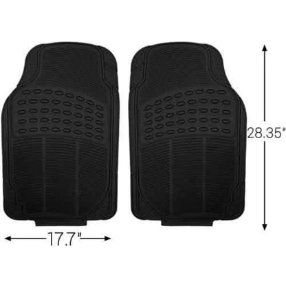 3-Piece: OxGord Car Floor Mats Ridged Rubber Full Set Universal Fit DailySale