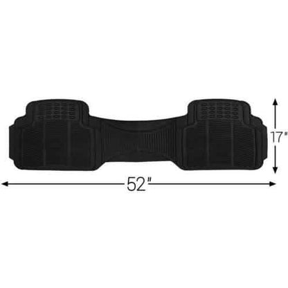 3-Piece: OxGord Car Floor Mats Ridged Rubber Full Set Universal Fit DailySale
