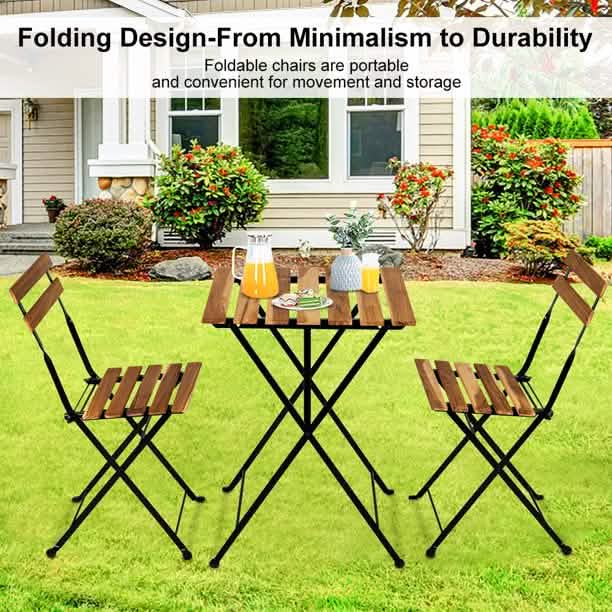 3-Piece: Patio Dining Table Chairs Set DailySale