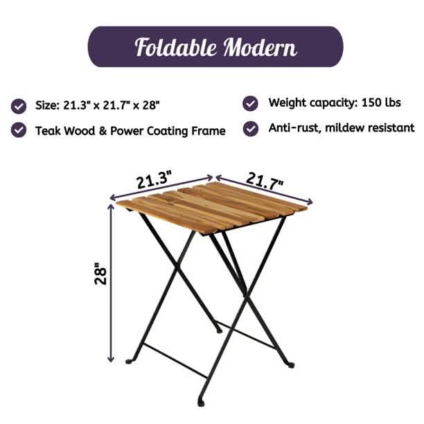 3-Piece: Patio Dining Table Chairs Set DailySale