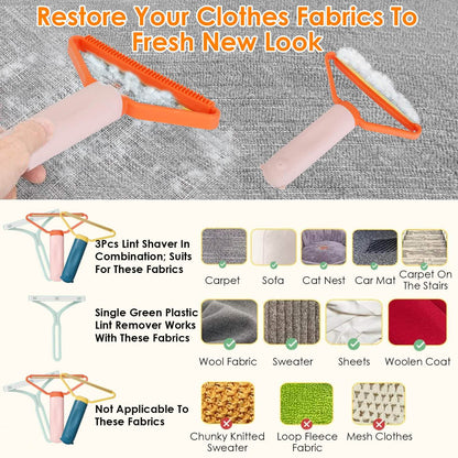 3-Piece: Portable Reusable Double Side Lint Remover DailySale