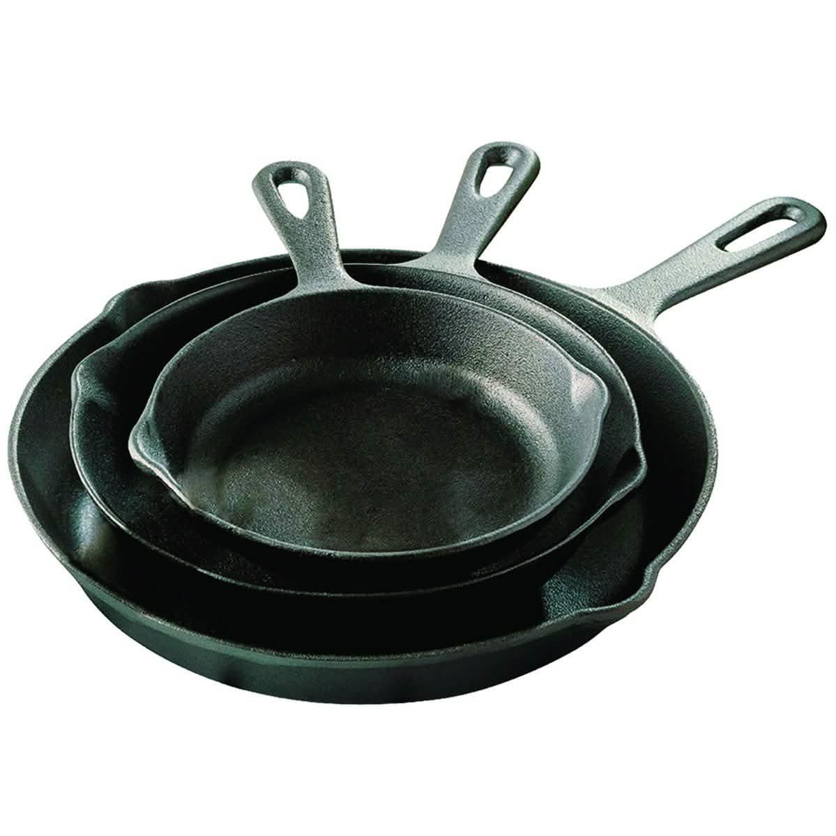 3-Piece: Pre-Seasoned Cast Iron Skillet Set DailySale