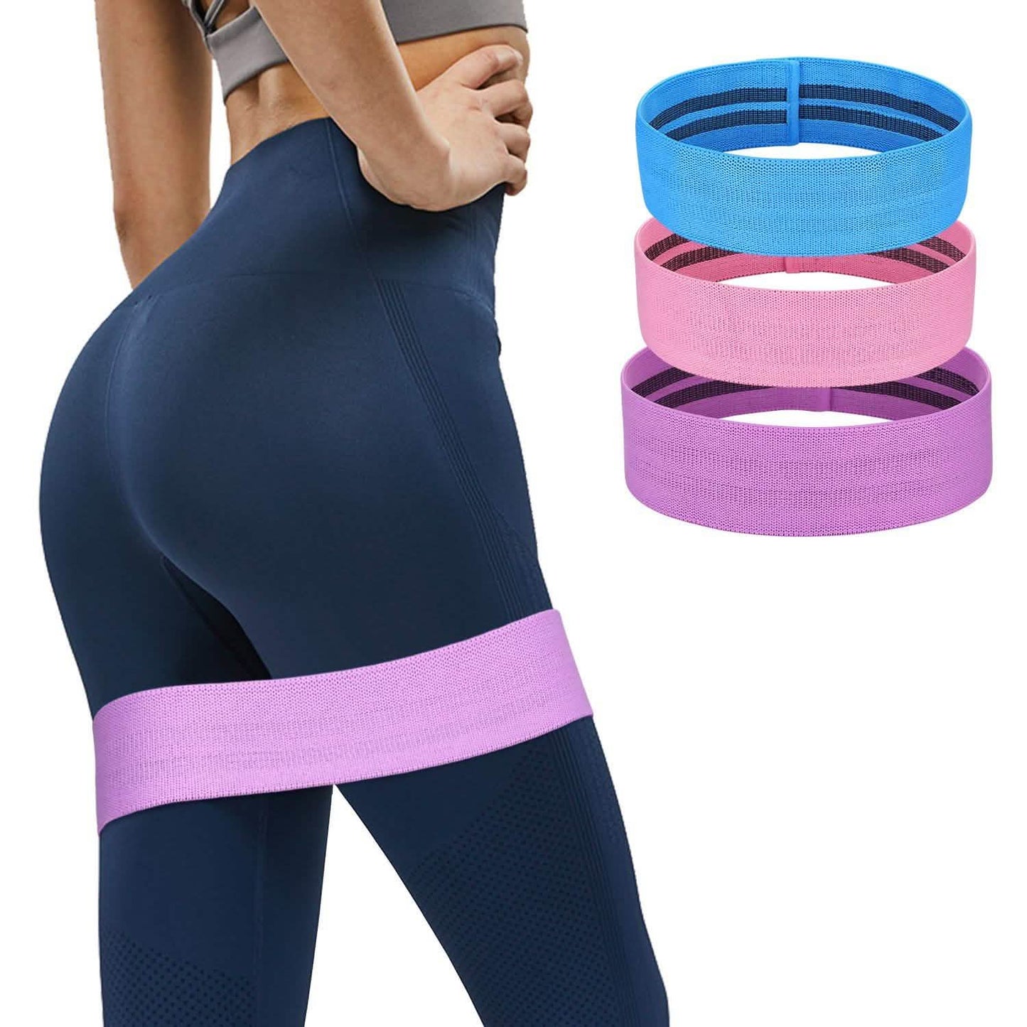 3-Piece: Resistance Loop Bands Hip Legs Training Set DailySale