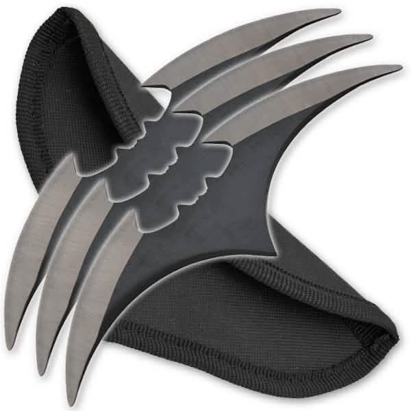 3-Piece Set: 5.5" Two-Toned Bat Throwing Blades DailySale