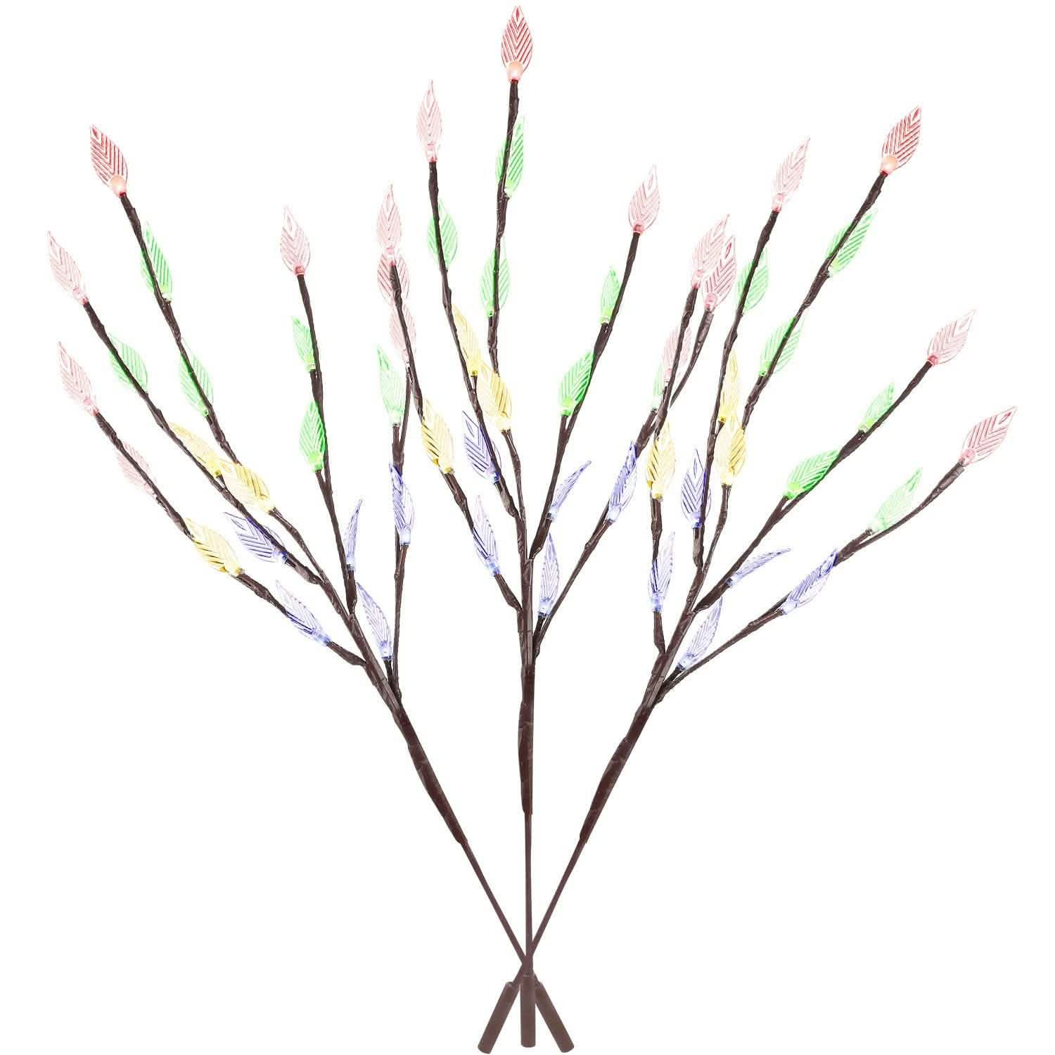 3-Piece Set: 60 LED Solar Garden Lights Tree Branch Leaf Shape Lamp DailySale