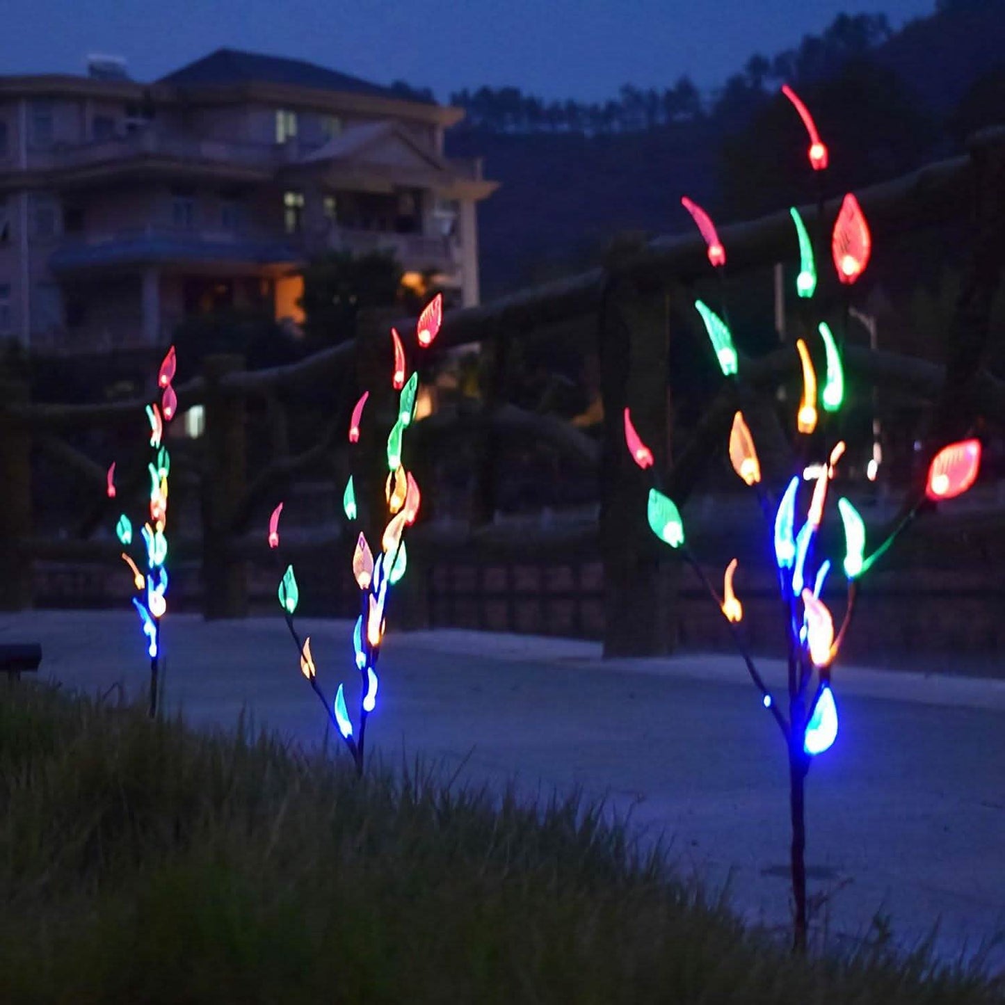 3-Piece Set: 60 LED Solar Garden Lights Tree Branch Leaf Shape Lamp DailySale