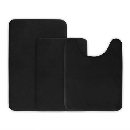 3-Piece Set: Bathroom Rug Set Plush Velvet Bath Carpet DailySale
