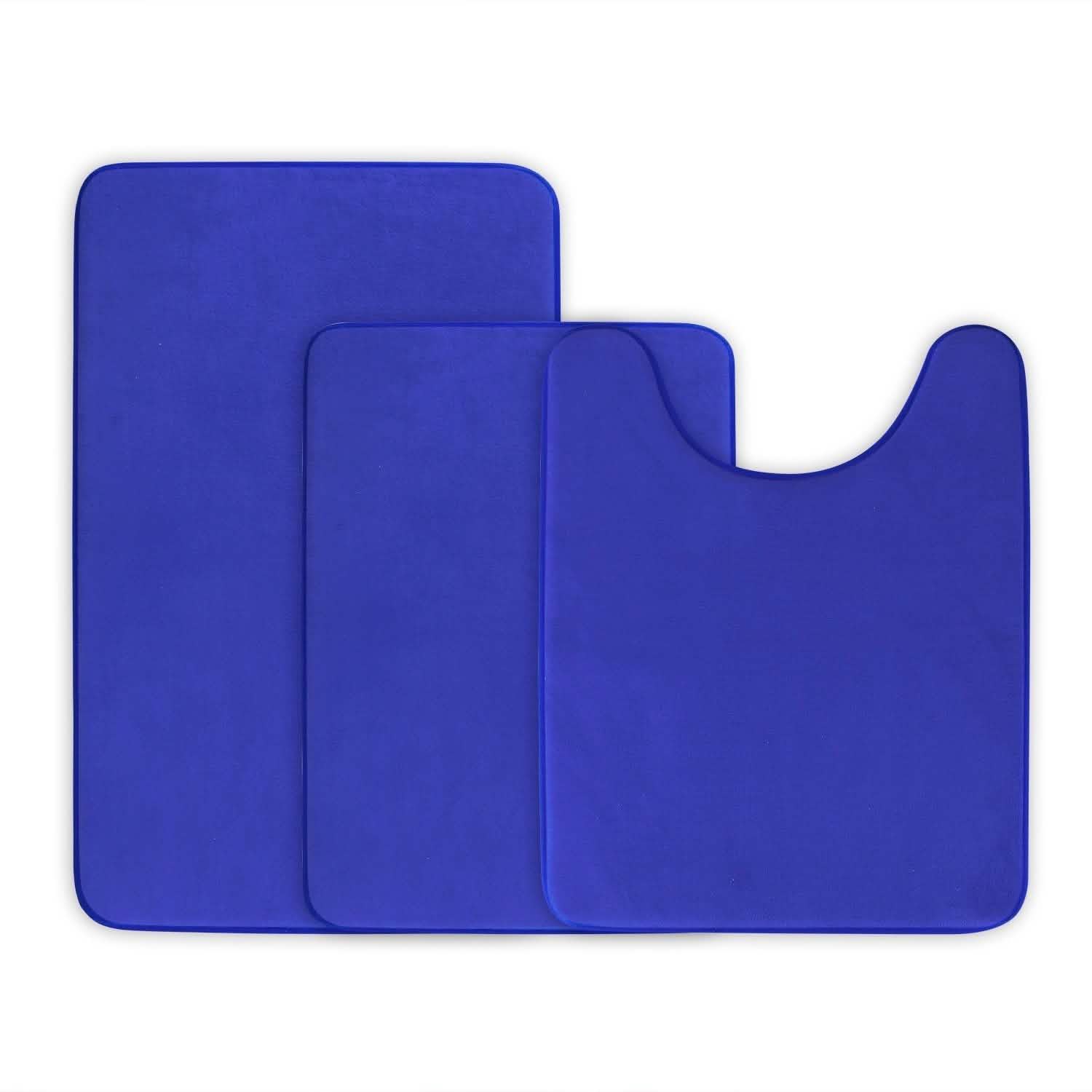 3-Piece Set: Bathroom Rug Set Plush Velvet Bath Carpet DailySale