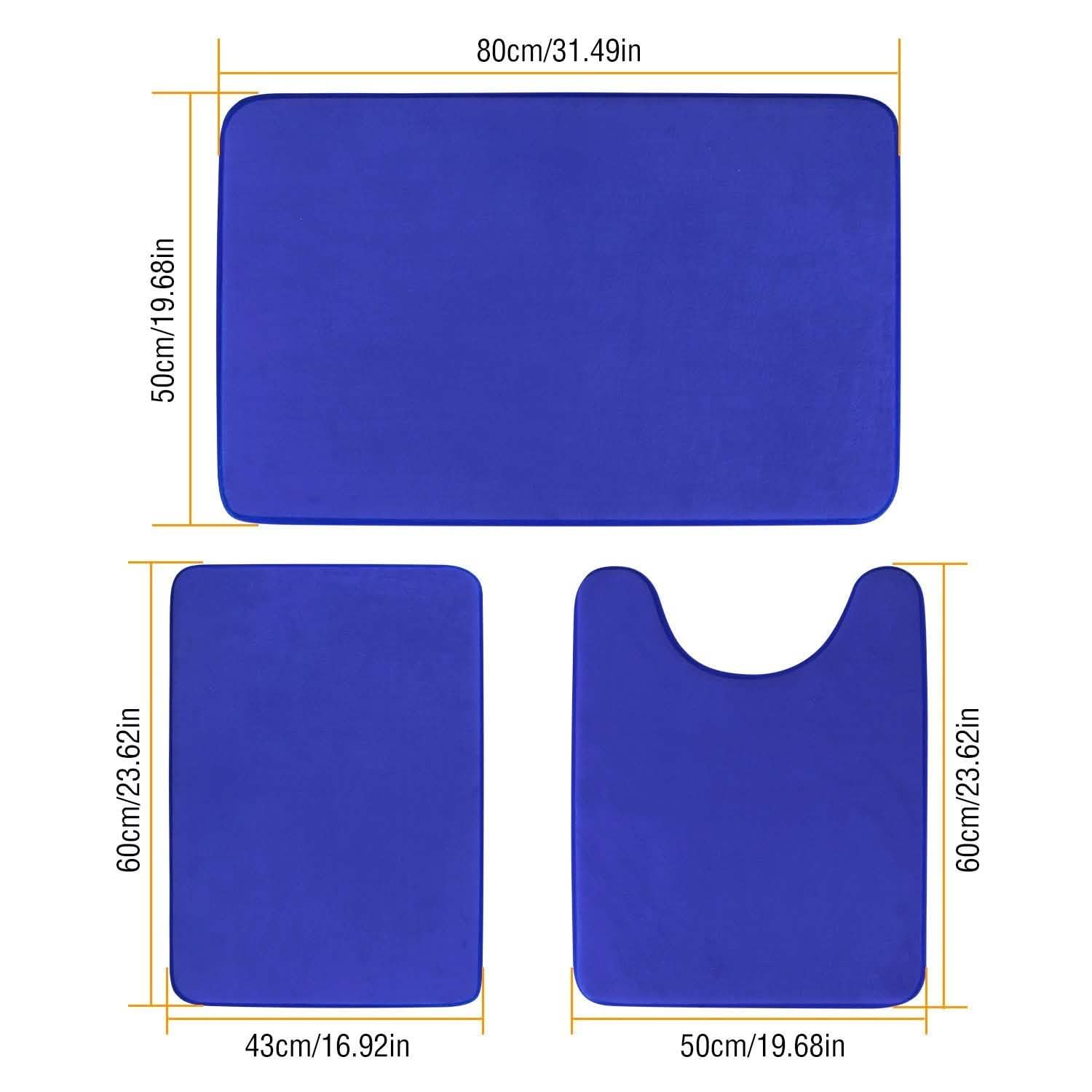 3-Piece Set: Bathroom Rug Set Plush Velvet Bath Carpet DailySale