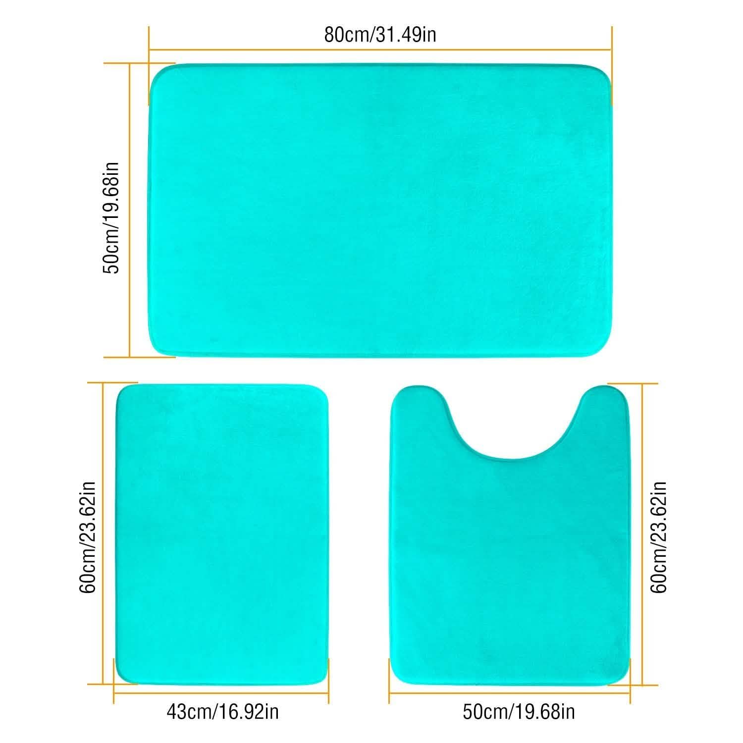 3-Piece Set: Bathroom Rug Set Plush Velvet Bath Carpet DailySale