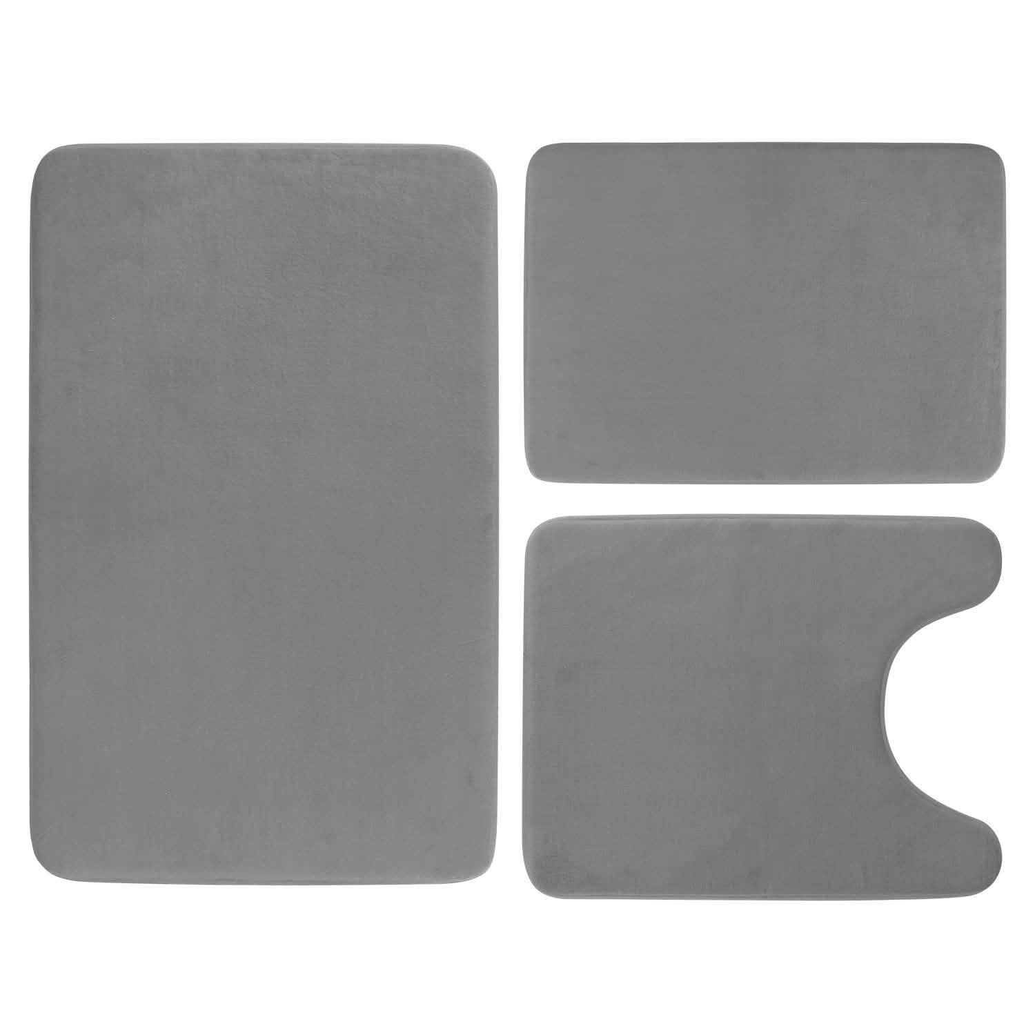 3-Piece Set: Bathroom Rug Set Plush Velvet Bath Carpet DailySale