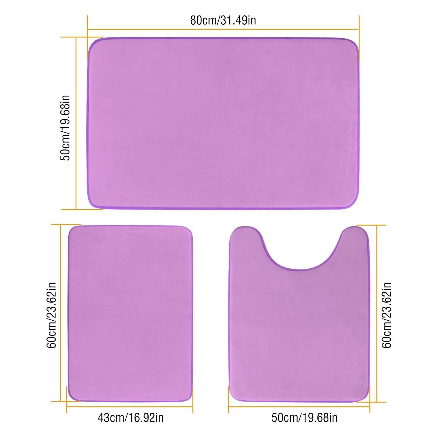 3-Piece Set: Bathroom Rug Set Plush Velvet Bath Carpet DailySale