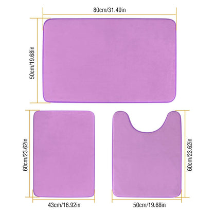 3-Piece Set: Bathroom Rug Set Plush Velvet Bath Carpet DailySale