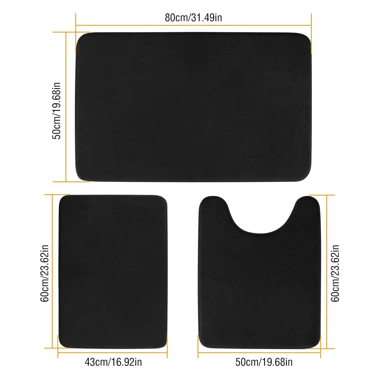 3-Piece Set: Bathroom Rug Set Plush Velvet Bath Carpet DailySale
