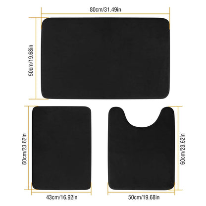 3-Piece Set: Bathroom Rug Set Plush Velvet Bath Carpet DailySale
