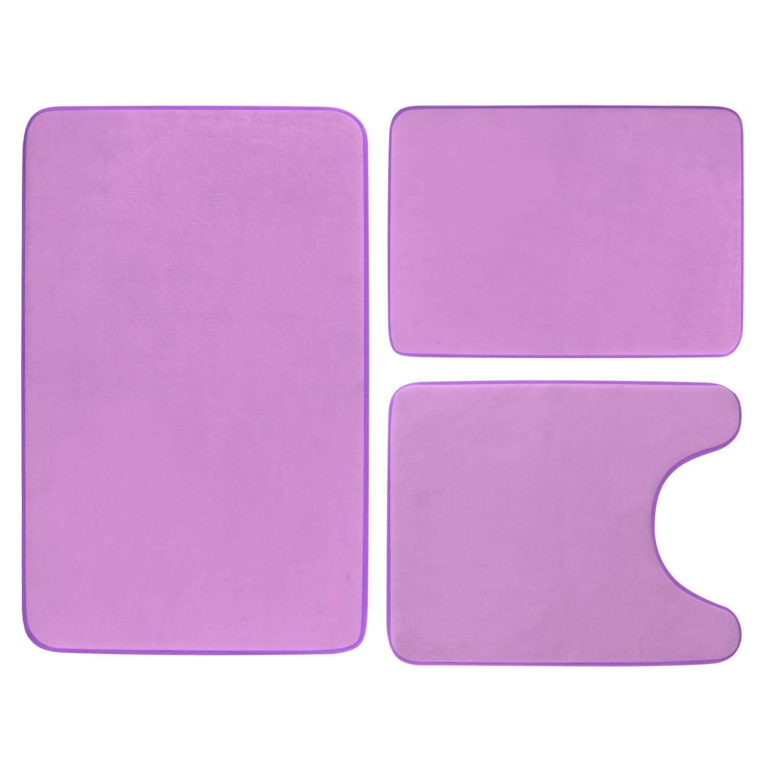 3-Piece Set: Bathroom Rug Set Plush Velvet Bath Carpet DailySale