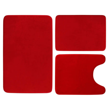 3-Piece Set: Bathroom Rug Set Plush Velvet Bath Carpet DailySale