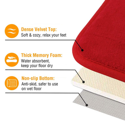 3-Piece Set: Bathroom Rug Set Plush Velvet Bath Carpet DailySale