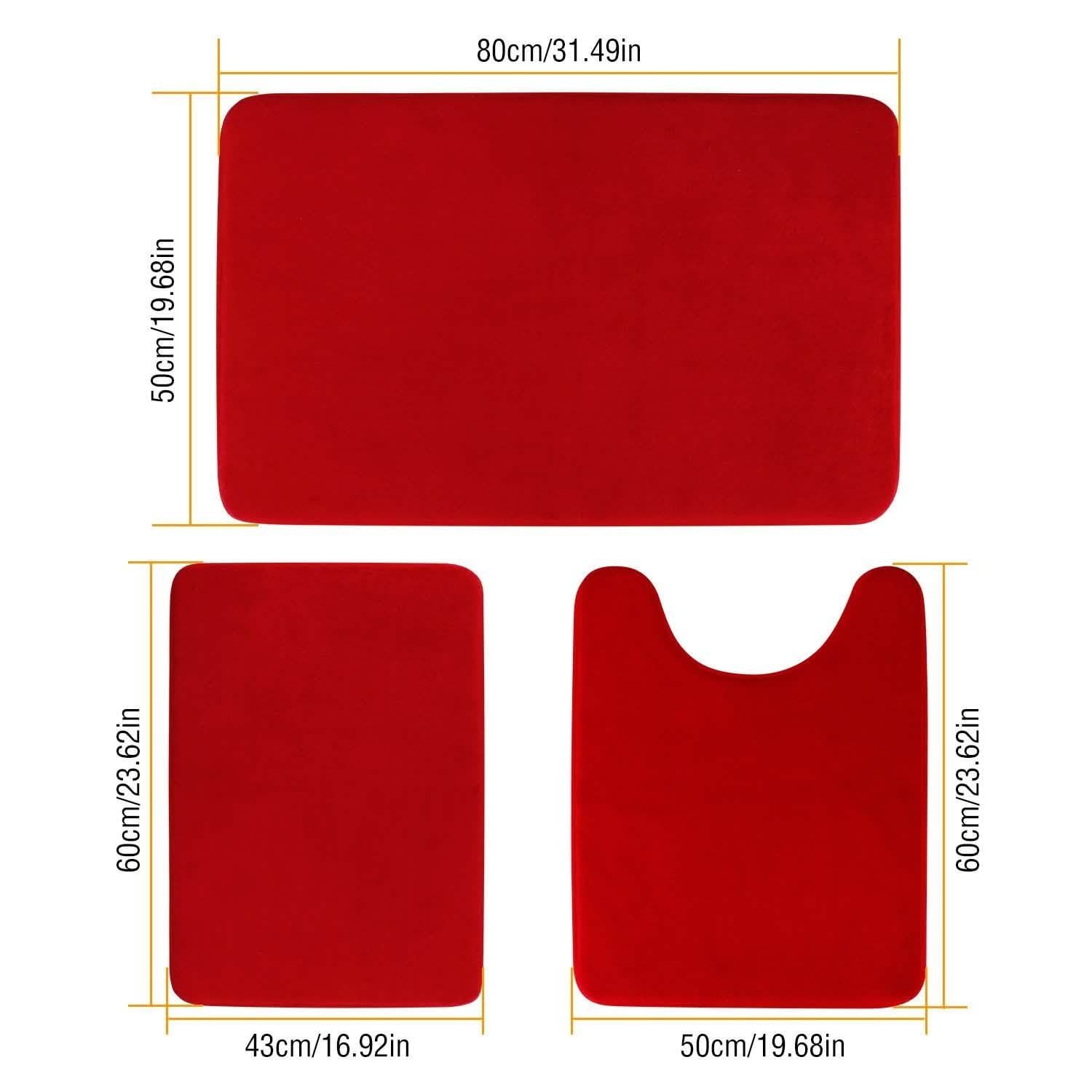 3-Piece Set: Bathroom Rug Set Plush Velvet Bath Carpet DailySale