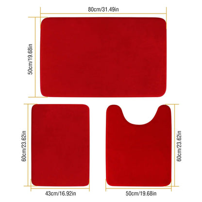 3-Piece Set: Bathroom Rug Set Plush Velvet Bath Carpet DailySale