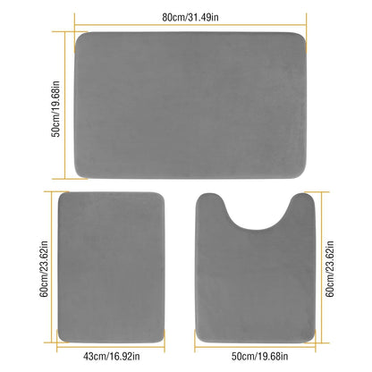 3-Piece Set: Bathroom Rug Set Plush Velvet Bath Carpet DailySale