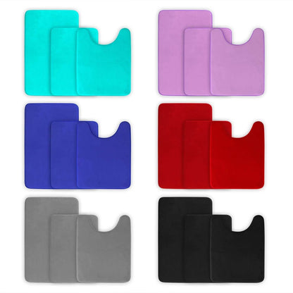 3-Piece Set: Bathroom Rug Set Plush Velvet Bath Carpet DailySale