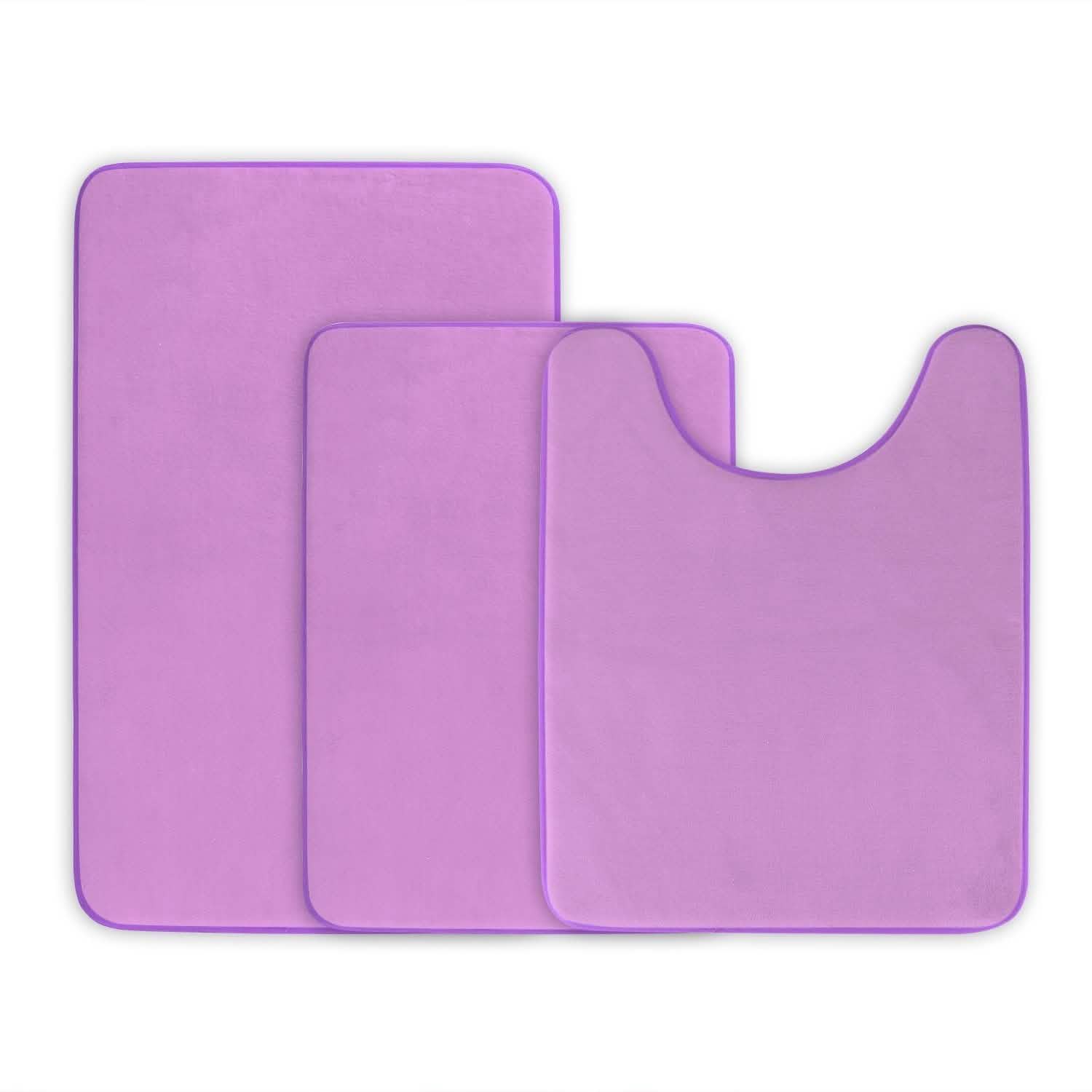 3-Piece Set: Bathroom Rug Set Plush Velvet Bath Carpet DailySale