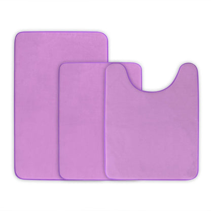 3-Piece Set: Bathroom Rug Set Plush Velvet Bath Carpet DailySale