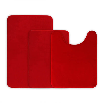 3-Piece Set: Bathroom Rug Set Plush Velvet Bath Carpet DailySale