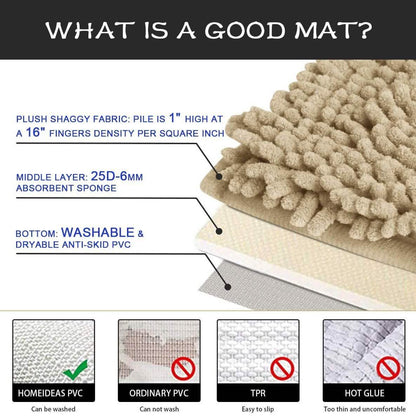3-Piece Set: Bathroom Rugs Set Ultra Soft Non Slip and Absorbent Chenille DailySale