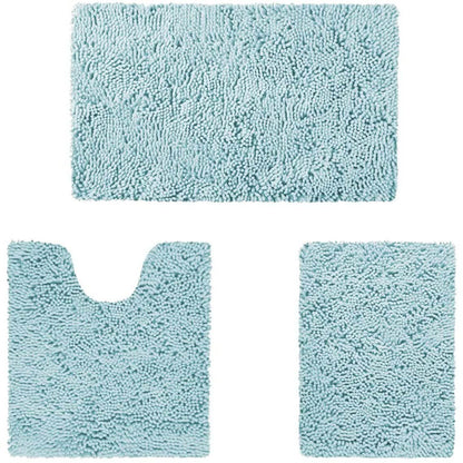 3-Piece Set: Bathroom Rugs Set Ultra Soft Non Slip and Absorbent Chenille DailySale