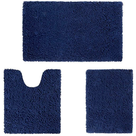 3-Piece Set: Bathroom Rugs Set Ultra Soft Non Slip and Absorbent Chenille DailySale