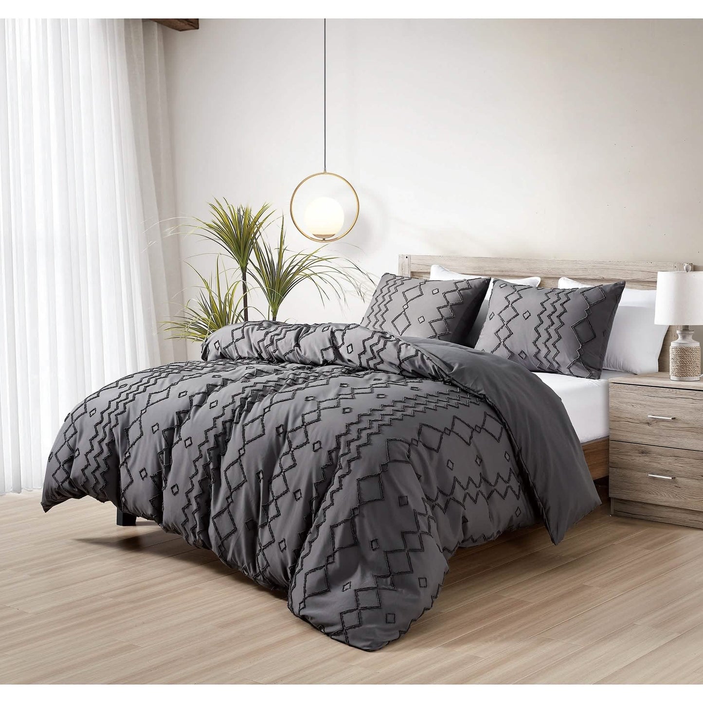 3-Piece Set: Bibb Home Tufted Clipped Duvet Cover DailySale