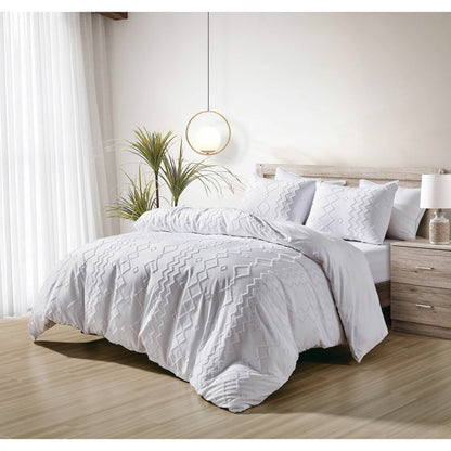 3-Piece Set: Bibb Home Tufted Clipped Duvet Cover DailySale