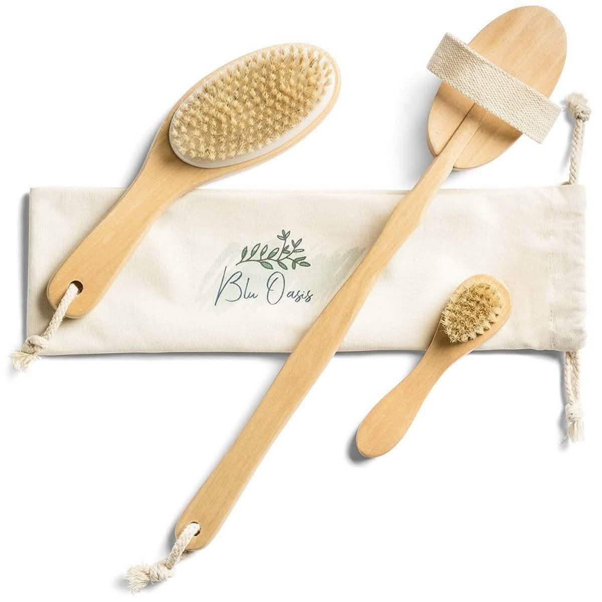 3-Piece Set: Blu Oasis Premium Dry Brushes with Travel Bag DailySale