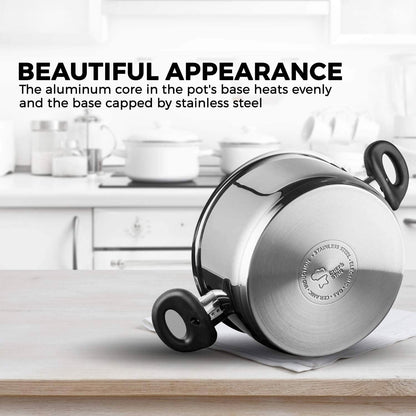 3-Piece Set: Chef's Star Stainless Steel Cookware 2 Quart Steamer Basket Set DailySale