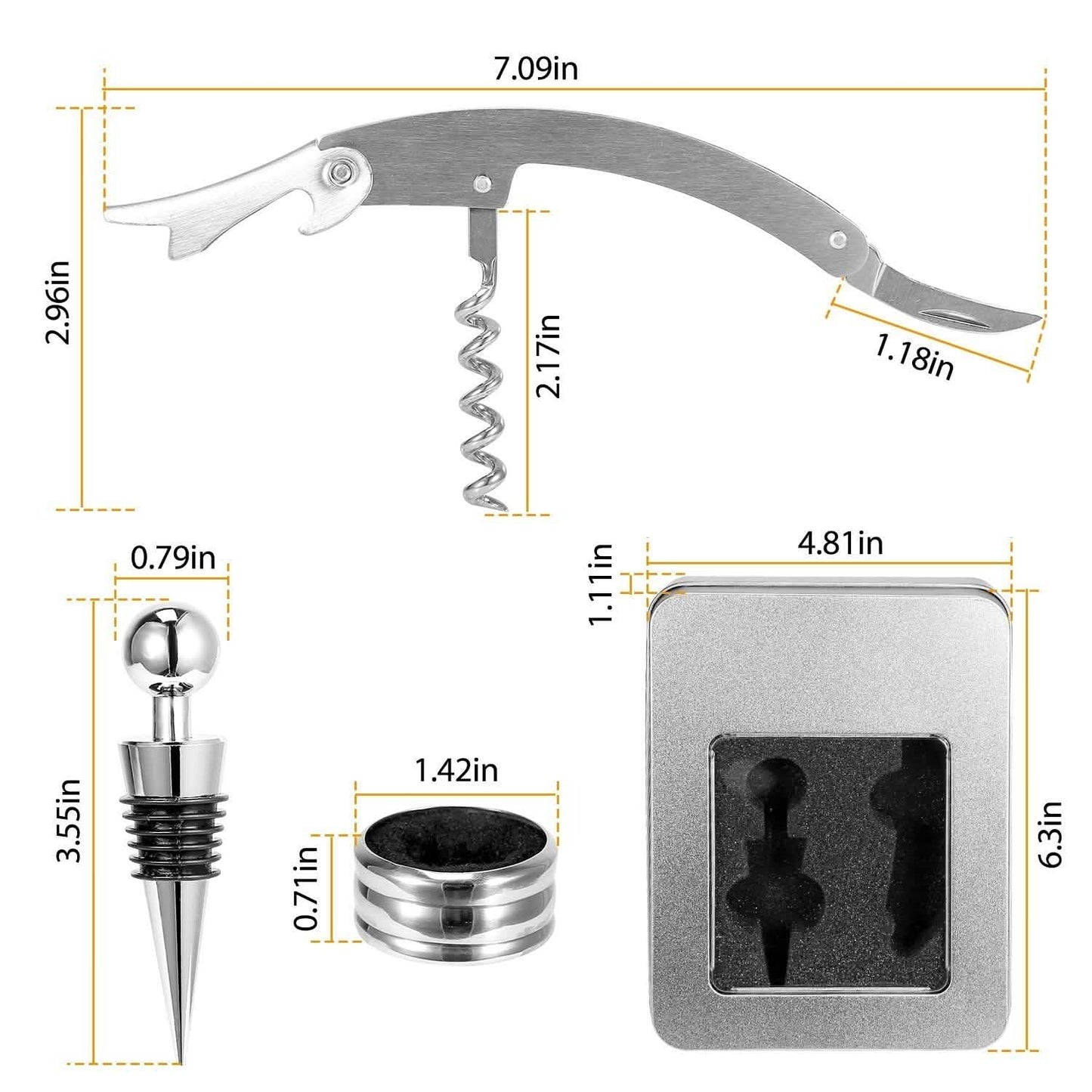 3-Piece Set: Corkscrew Bottle Opener Set DailySale