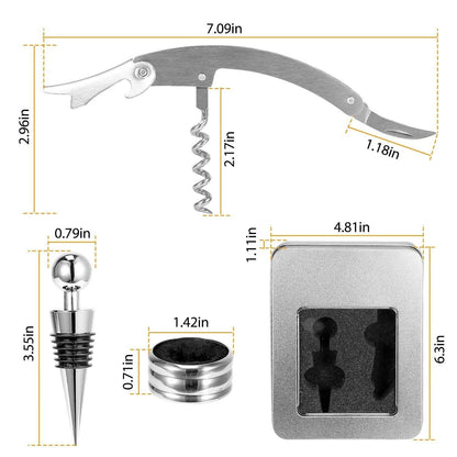 3-Piece Set: Corkscrew Bottle Opener Set DailySale
