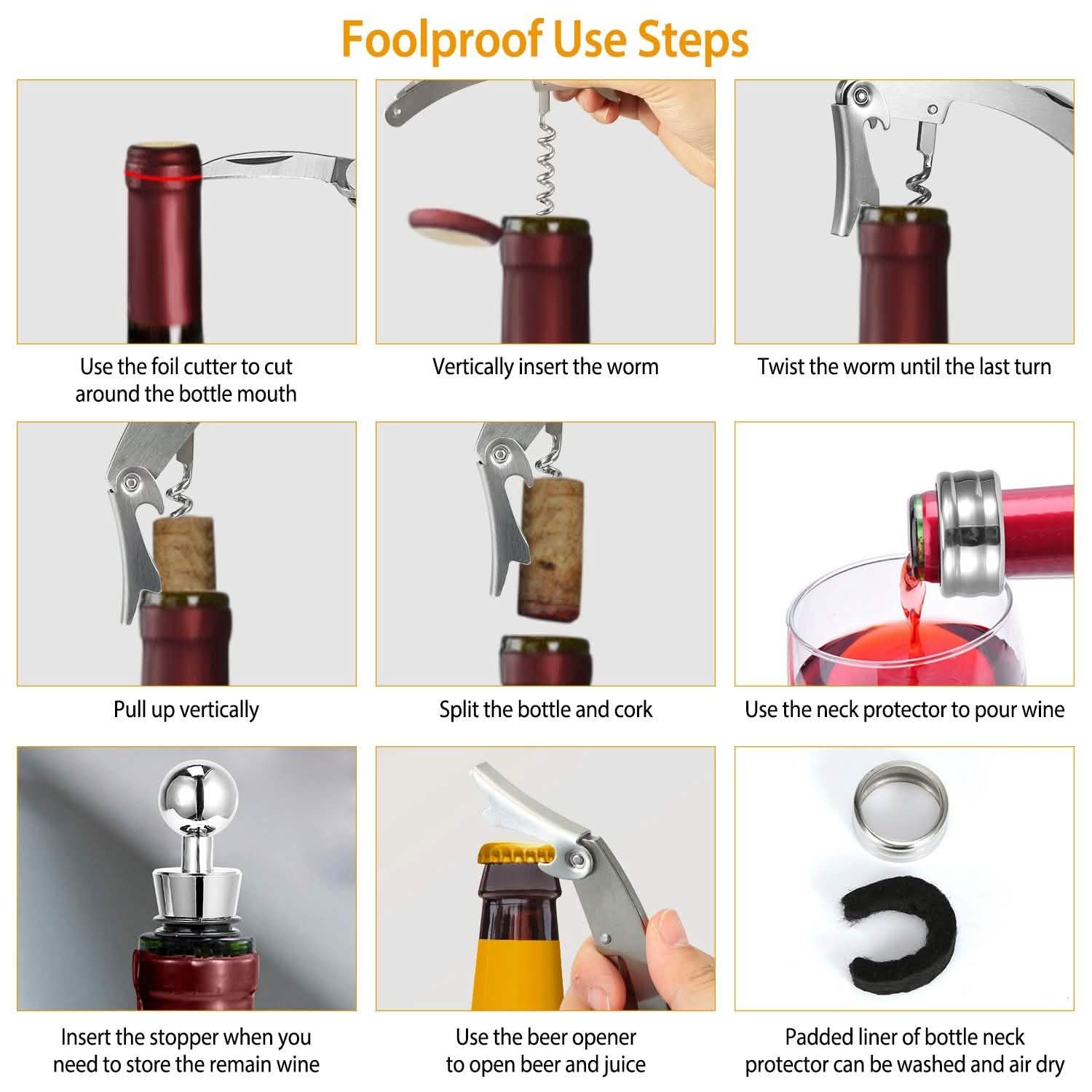 3-Piece Set: Corkscrew Bottle Opener Set DailySale