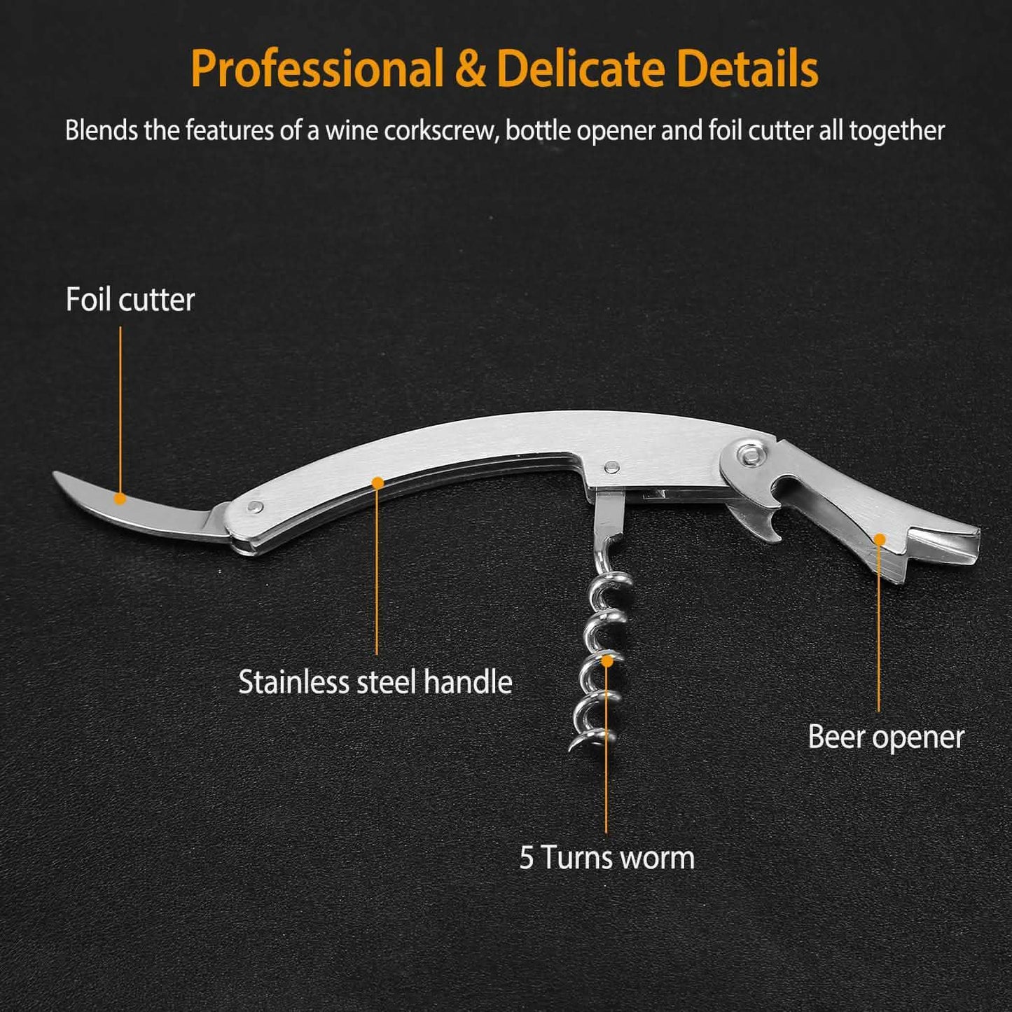3-Piece Set: Corkscrew Bottle Opener Set DailySale