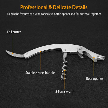 3-Piece Set: Corkscrew Bottle Opener Set DailySale