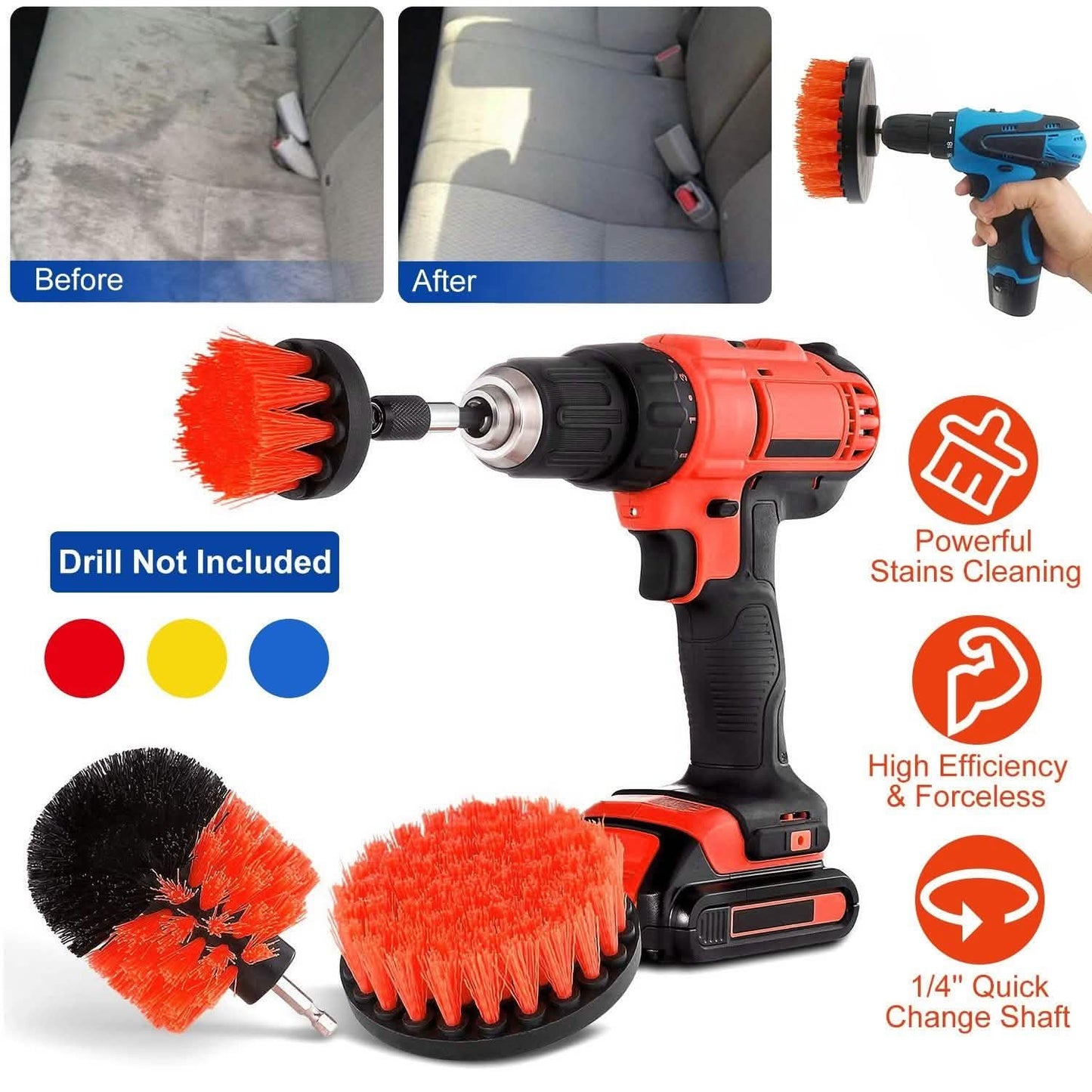 3-Piece Set: Drill Brush Power Scrubber DailySale