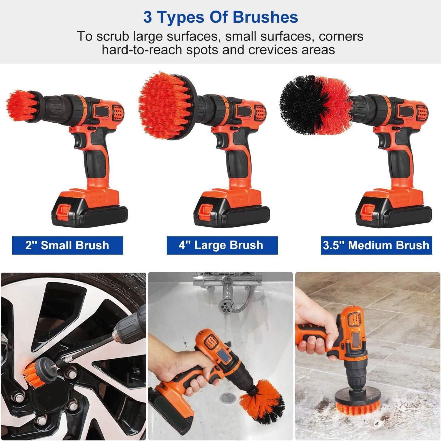 3-Piece Set: Drill Brush Power Scrubber DailySale